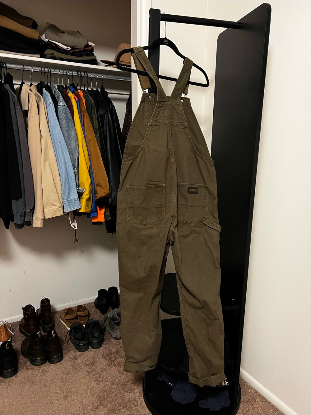 REI Olive Green Utility Bib Overalls - Picture 2 of 3